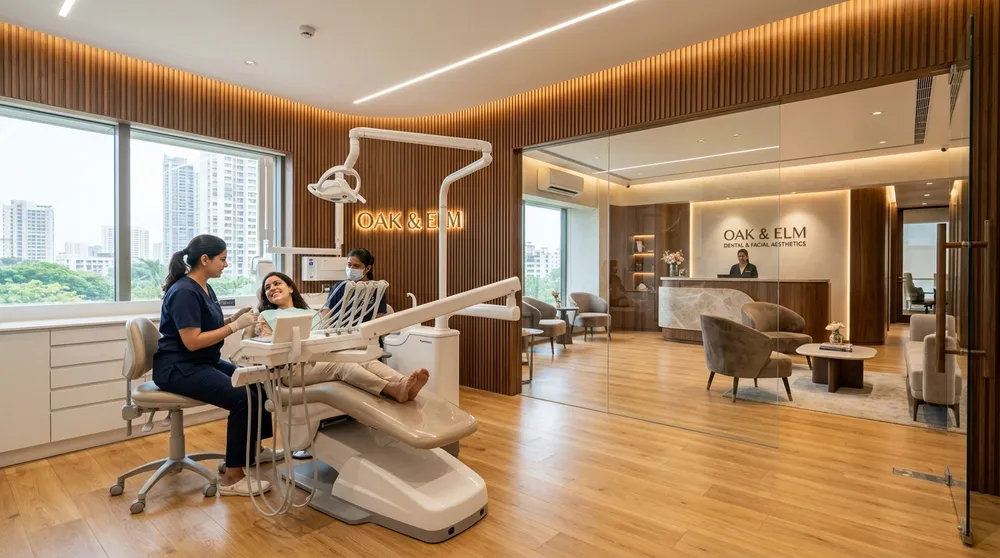 Warm, light-filled Oak and Elm clinic interior featured in our business website demo